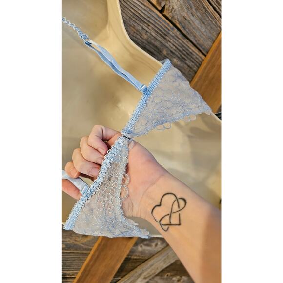 NEW Free People Bra lingerie sexy flirty 34C Lucia Underwire Blue Hydrandea NWT - Picture 6 of 6